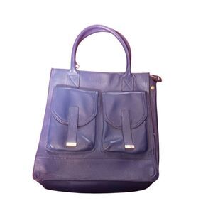 Electric blue leather handbag Kristen Bell for Erica Anenberg with wallet madiso